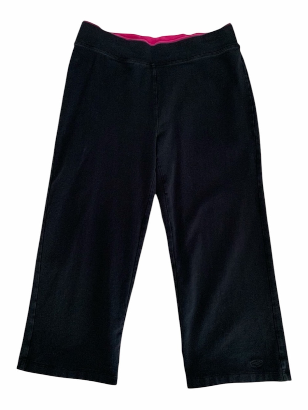 C9 by Champion Cropped Yoga Pants Women’s Size Small Black Capris Pink Waistband